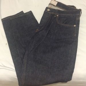 Everlane dark wash mid-rise skinny jeans